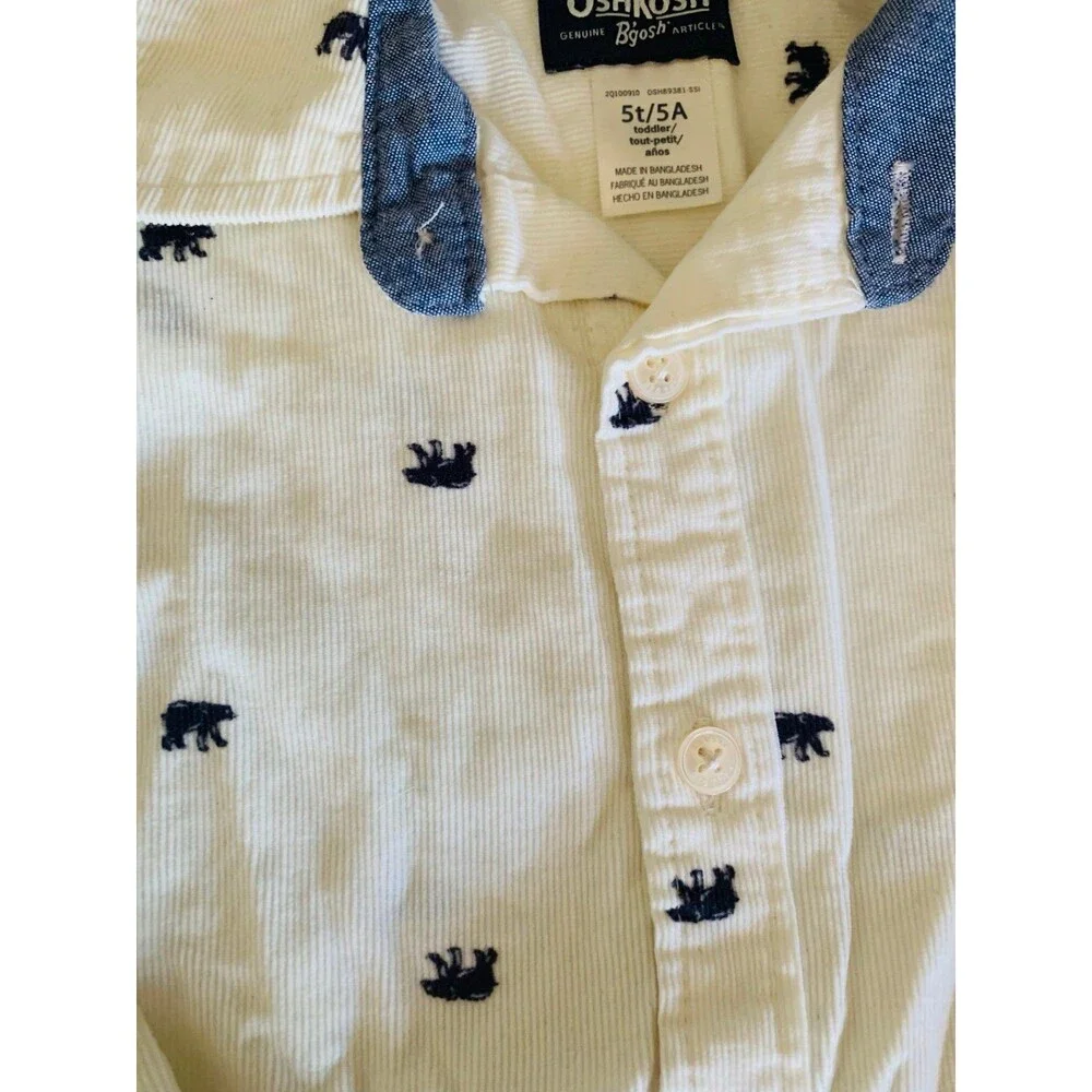 NWT OSHKOSH soft corduroy button up shirt 5 T
